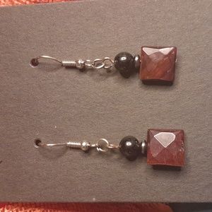 Red Tigers Eye Earrings